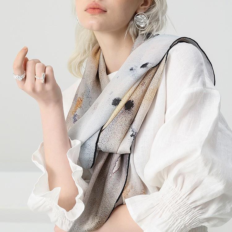 कस्टम हाथ चित्रित सिल्क स्कार्फ -2 Custom Hand Painted Silk Scarf-2
