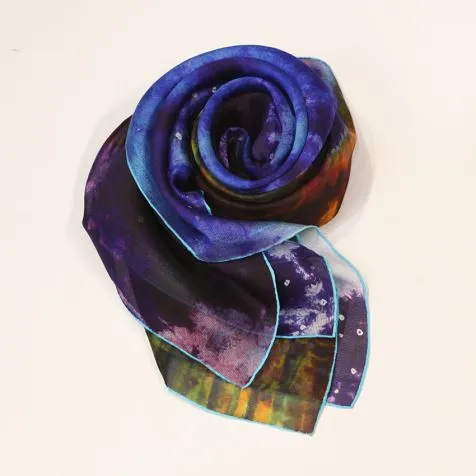 स्क्रीन प्रिंटेड सिल्क शिफॉन स्कार्फ