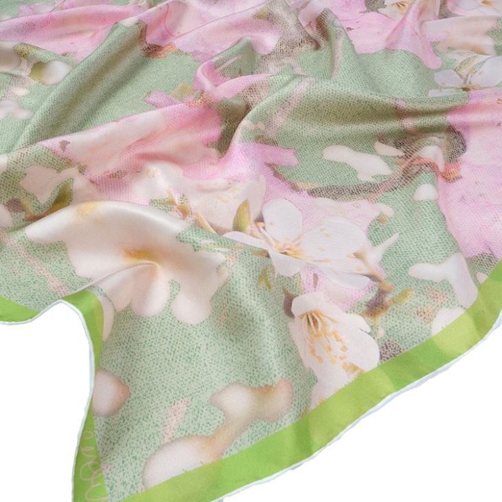 Double Printed Mustard Silk Scarf