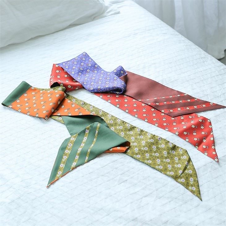 Long Silk Skinny Scarf For Women